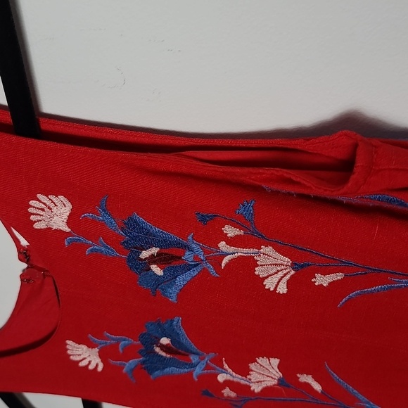 ANTHROPOLOGIE AKEMI + KIN "Lila" Embroidered Linen Blend Floral Dress Size XS - Picture 7 of 16